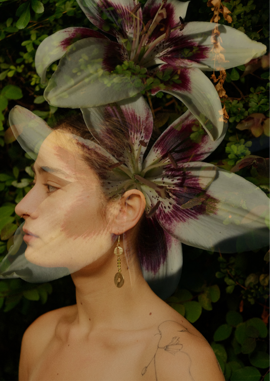 Beaded Leaf Earrings