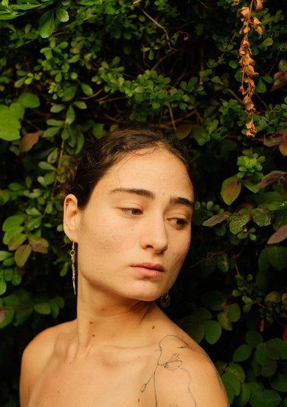 Beaded Leaf Earrings