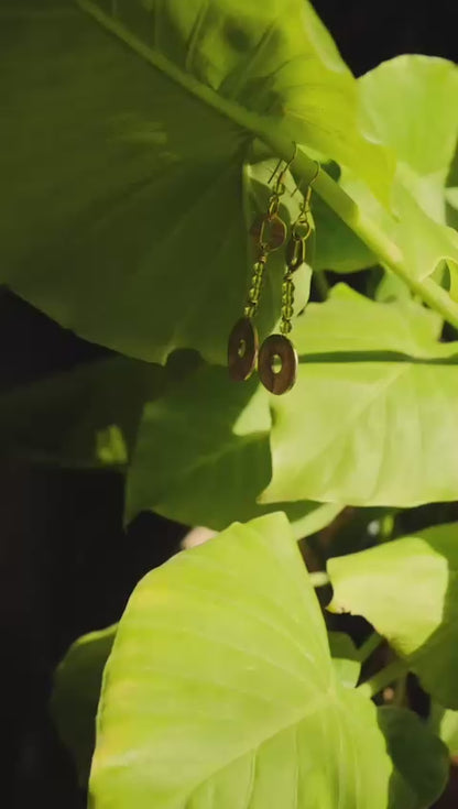 Beaded Leaf Earrings